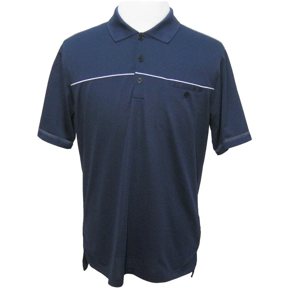 ADIDAS Men's (Size Medium) Blue Short Sleeve ClimaLite Golf Pocket Polo Shirt